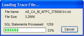 Loading trace file dialog