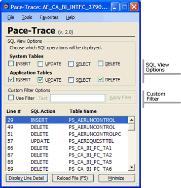 Pace-Trace Screen Overview