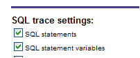 Online trace settings